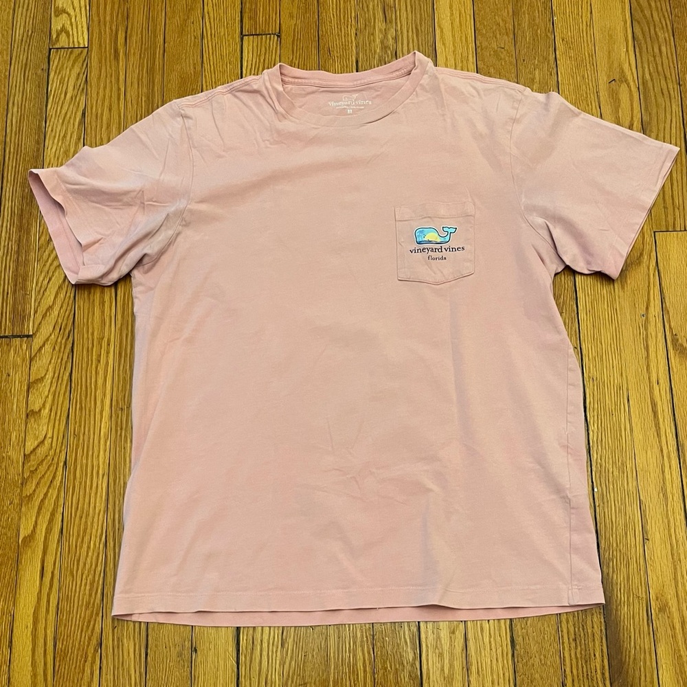 Vineyard Vines Light Pink Tee with Whale Logo
